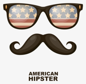 Picture Bearded Fashion Moustache Material Free Hd - Glasses With Italian Flag, HD Png Download, Free Download