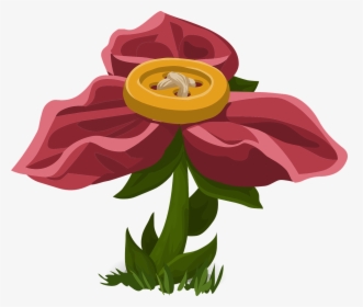 Flower Button Cartoon Png, Transparent Png, Free Download