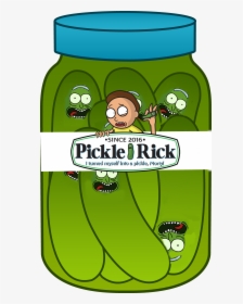 Pickled Rick - Tiny Rick - And Morty - Schwifty Tshirt - Cartoon Jar Of Pickles, HD Png Download, Free Download