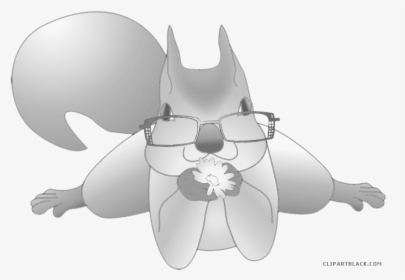 Transparent Squirrel Silhouette Png - Squirrel With Glasses Clipart, Png Download, Free Download