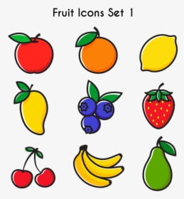 Fruits Icons, Fruit, Apple, Orange, Lemon, Mango - Fruits Icon Png, Transparent Png, Free Download