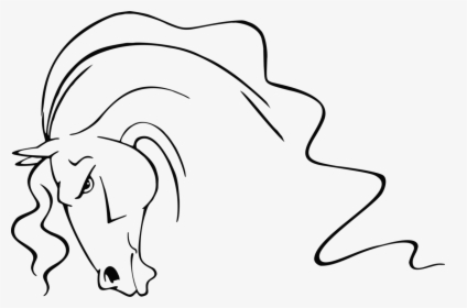 Horse Line Art Drawing Ear Free Commercial Clipart - Free To Use Horse Head Line Art, HD Png Download, Free Download