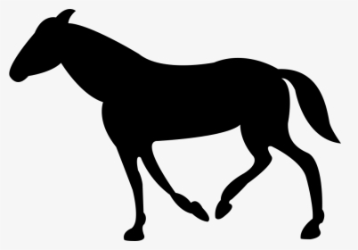 Black Walking Horse With Tail Down - Contorno De Un Caballo, HD Png Download, Free Download