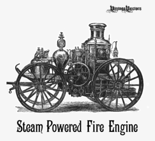 Vector Art Of Steam Engine Fire Truck - Vector Graphics, HD Png Download, Free Download