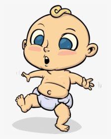 Cartoon Clip Art Surprise - Walking Baby Clip Art, HD Png Download, Free Download