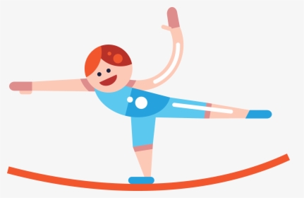 Circus Cartoon Tightrope Walking - Tight Rope Walking Cartoon, HD Png Download, Free Download