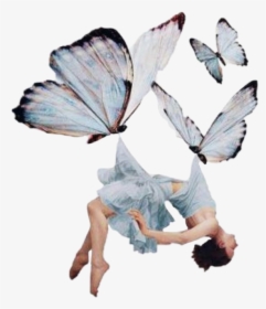 #mujer Volando Mariposas - Double Exposure Photography Butterflies, HD Png Download, Free Download