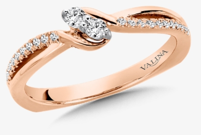 Valina Two-stone Diamond Engagement Ring Moutning In - Rose Gold Ring Transparent Background, HD Png Download, Free Download