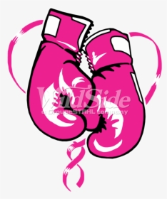 Collection Of Boxing - Boxing Gloves With Cancer Ribbon, HD Png Download, Free Download