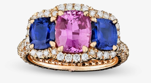 Untreated Blue And Pink Sapphire Ring - Sapphire Jewelry, HD Png Download, Free Download
