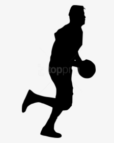 Basketball Player Silhouette Png - Man Leaning Against Wall Silhouette, Transparent Png, Free Download