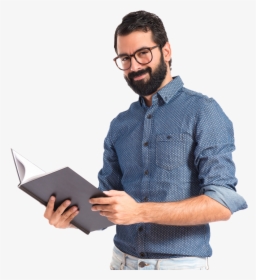 Hipster Man Png - Man With Book Png, Transparent Png, Free Download
