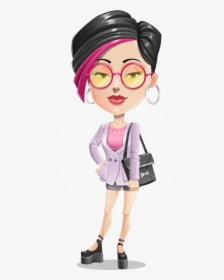 Hipster Girl Cartoon Vector Character Aka Milly - Hipster Cartoon Girl Png, Transparent Png, Free Download