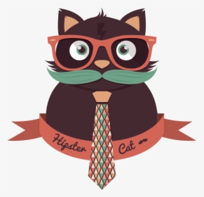 Retro Bow Hipster Cat Logo, HD Png Download, Free Download