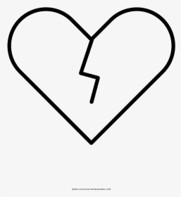 Heart Break Coloring Page - Heart, HD Png Download, Free Download