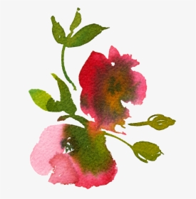 Hand Painted Smudged Watercolor Flower Png Transparent - Transparent Watercolor Painting Watercolor Flowers, Png Download, Free Download