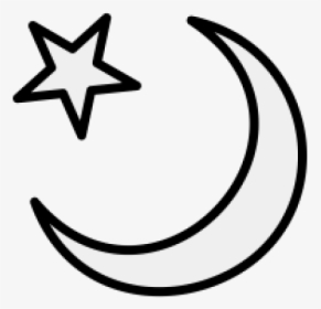 Crescent Moon And Star Pictures - Crescent Moon With Star Png, Transparent Png, Free Download