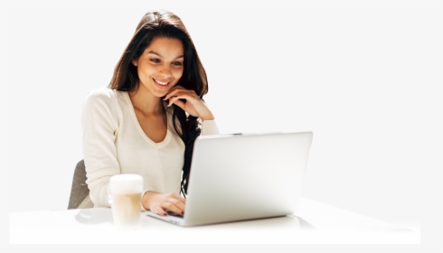 Transparent White Girl Png - Millennials Using Laptop, Png Download, Free Download