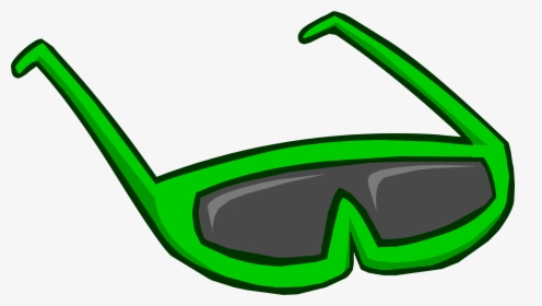 Green Sunglasses Club Penguin - Green Glasses Club Penguin, HD Png Download, Free Download