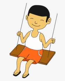 Child Drawing Coloring Book Infant Cartoon Cc0 - Niño En Columpio Png, Transparent Png, Free Download