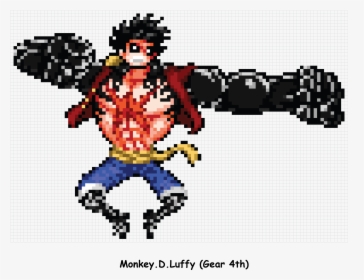 Transparent Luffy Chibi Png - Luffy Pixel Art Grid, Png Download, Free Download