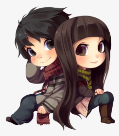 Transparent Manga Clipart - Anime Couple Chibi Png, Png Download, Free Download