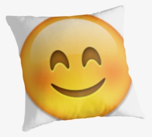 Embarrassed Emoji Png -blushing Emoji Throw Pillows - Smiley, Transparent Png, Free Download