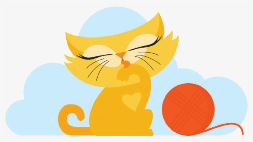 Cat Paw Lick Yarn - Cartoon, HD Png Download, Free Download