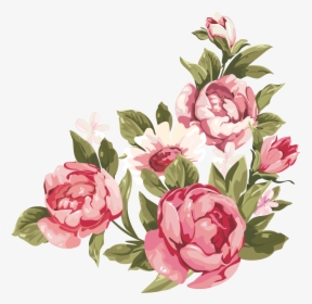 Romantic Pink Flower Border Png Clipart - Transparent Flower Border Png, Png Download, Free Download