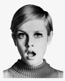 Twiggy Surprised - Twiggy Black And White, HD Png Download, Free Download