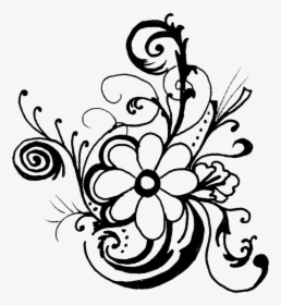 Monochrome Clipart Flower - Flower Clipart Black And White, HD Png Download, Free Download