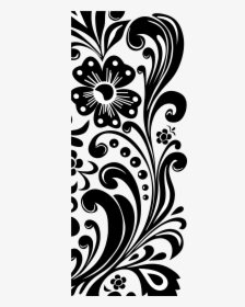 Transparent Lace Clip Art - Clipart Flower Border Black And White, HD Png Download, Free Download