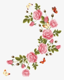 Romantic Pink Flower Border Png File - Pink Flower Border Png, Transparent Png, Free Download