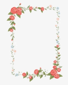 Rose Frame Design Floral Flowers Border Clipart - Floral Border Design Png, Transparent Png, Free Download