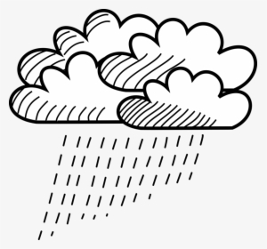 Line Art,area,monochrome Photography - Cloud With Rain Drawing, HD Png Download, Free Download