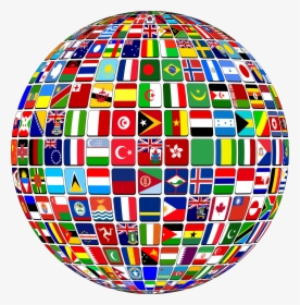 Globe With Country National Flags Png Image - World Flag Globe, Transparent Png, Free Download