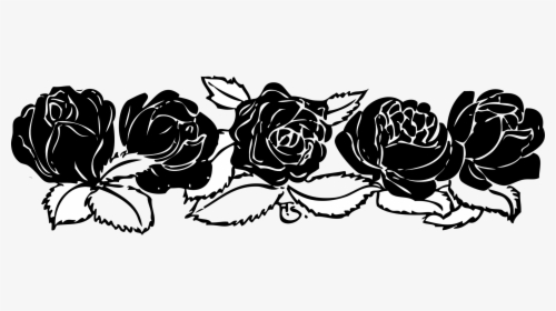 Black Rose White Download Rose Clip Art Border- - Rose Clip Art Black And White Border, HD Png Download, Free Download