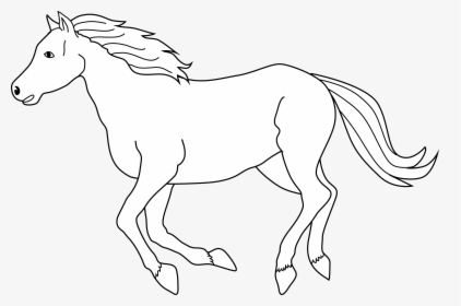 28 Collection Of Running Horse Clipart Black And White - White Horse Clip Art, HD Png Download, Free Download