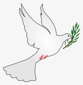File - Peace Dove - Svg - Wikipedia - Dove With Leaf In Its Mouth, HD Png Download, Free Download