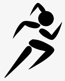 Runner, Girl, Pigtail, Pictogram, Female, Sign, Sport - Running Silhouette Clipart, HD Png Download, Free Download