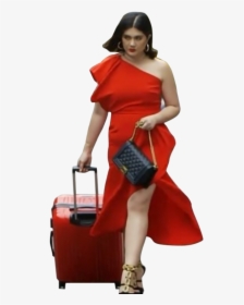 Fashion Model Red Clothing Orange Shoulder Dress Photo - Daniela Mondragon Red Dress, HD Png Download, Free Download