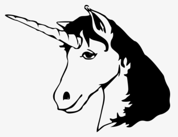 Donkey,pony,livestock - Unicorn Head Black And White Clipart, HD Png Download, Free Download