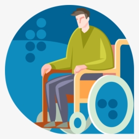 Vector Illustration Of Physically Disabled Man In Handicapped - Personal Care Presentation Slides, HD Png Download, Free Download