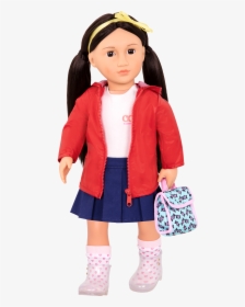 Aiko Wearing Rainy Recess School Outfit With Lunchbox - Doll, HD Png Download, Free Download
