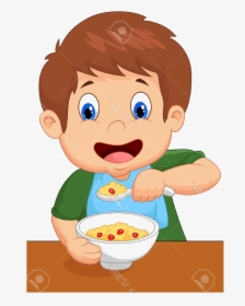 Eat Breakfast Clip Art - Boy Eating Breakfast Clip Art, HD Png Download, Free Download