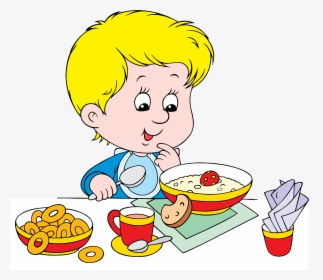 Healthy Breakfast Menu - Boy Eating Breakfast Clipart, HD Png Download, Free Download