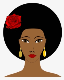 Black Woman With A Rose Icons Png - Black Woman Face Clipart, Transparent Png, Free Download