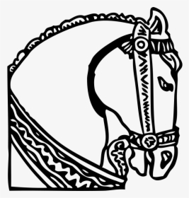 Horse Head - Drawing Medieval Horse Head, HD Png Download, Free Download