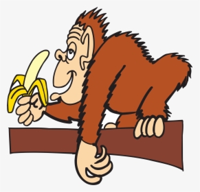 Monkeys Eating Bananas Clipart Png - Monkey Eating Banana Cartoons, Transparent Png, Free Download