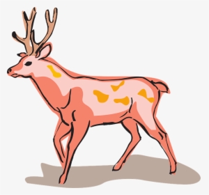 Red Deer Style Wild Animal Unusual - Red Deer Easy Drawing, HD Png Download, Free Download